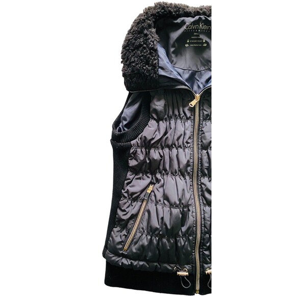 CALVIN KLEIN Performance Down Puffer Vest Women’s Size Small Premium Black - Picture 9 of 10